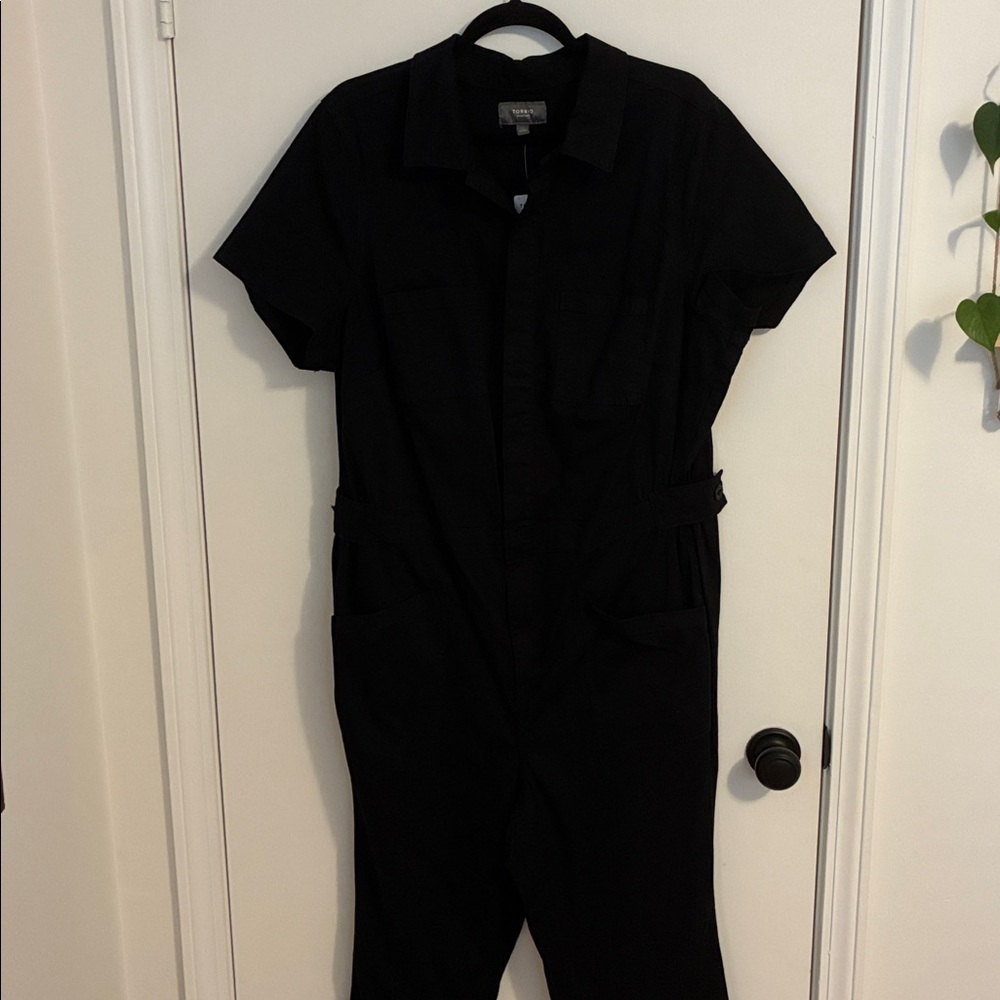 NWT Torrid Size 12 - Short Sleeve Black Twill Full Length Jumper - Picture 4 of 7